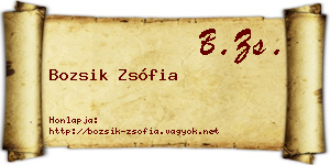 Bozsik Zsófia névjegykártya